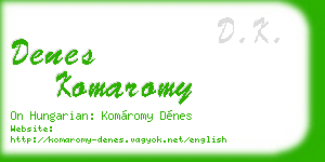 denes komaromy business card