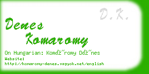 denes komaromy business card